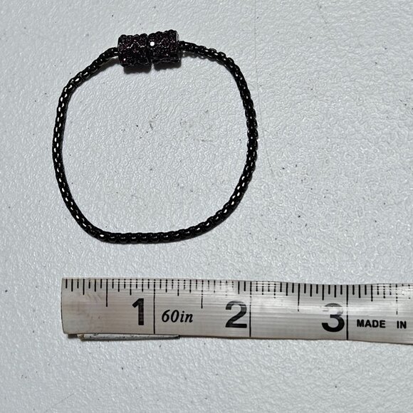 Gothic Black Chain Bracelet Purple Rhinestone Magnetic Clasp Fashion Jewelry - Picture 4 of 4